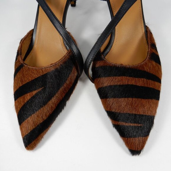 ATP ATELIER Riano Asymmetrical Slingback Pumps 40 10 Animal Calf Hair NEW $590 - Picture 9 of 16